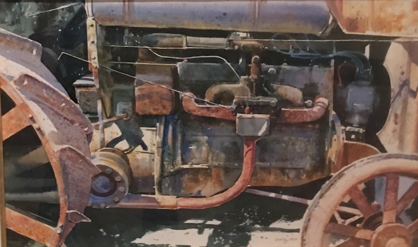 Richard  Bolton| Tractor Detail| watercolour| McAtamney Gallery and Design Store | Geraldine NZ